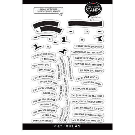 Say It With Stamps Collection - Clear Photopolymer Stamps - Banner Sentiments