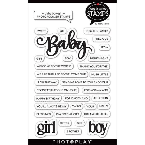 Say It With Stamps Collection - Clear Photopolymer Stamps - Baby Boy and Baby Girl