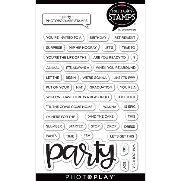 Say It With Stamps Collection - Clear Photopolymer Stamps - Party