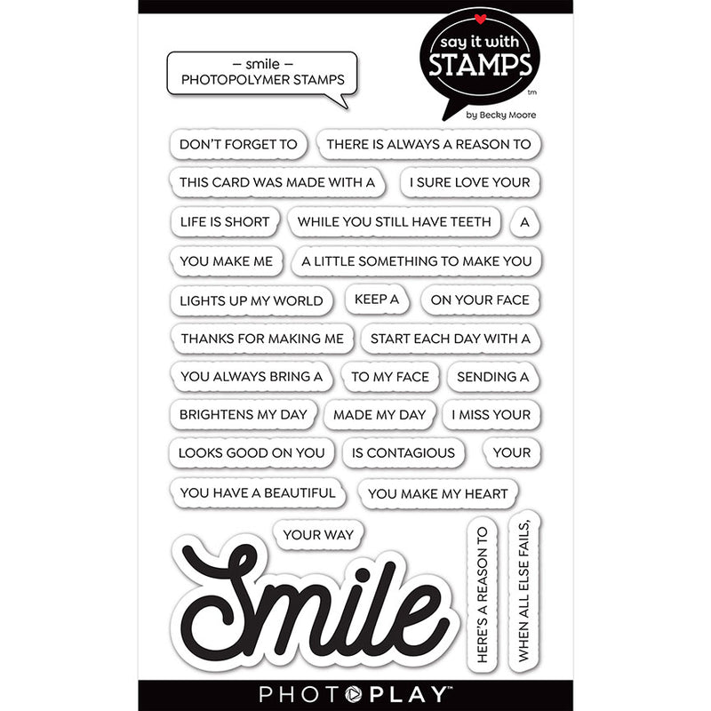 Say It With Stamps Collection - Clear Photopolymer Stamps - Smile