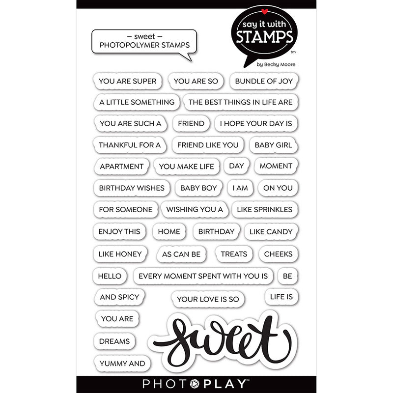 Say It With Stamps Collection - Clear Photopolymer Stamps - Sweet