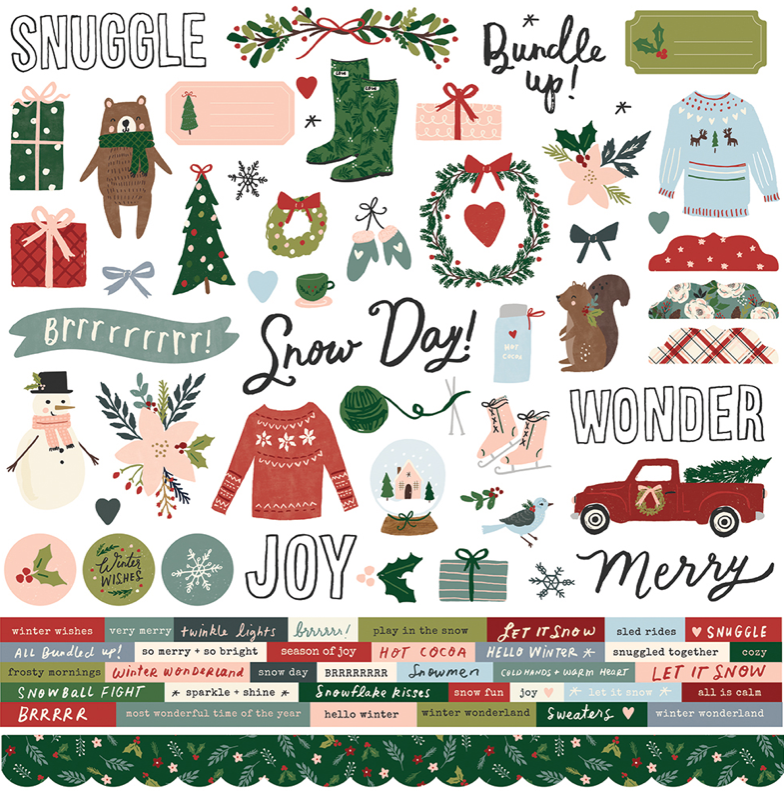 Winter Cottage Cardstock Sticker by Simple Stories