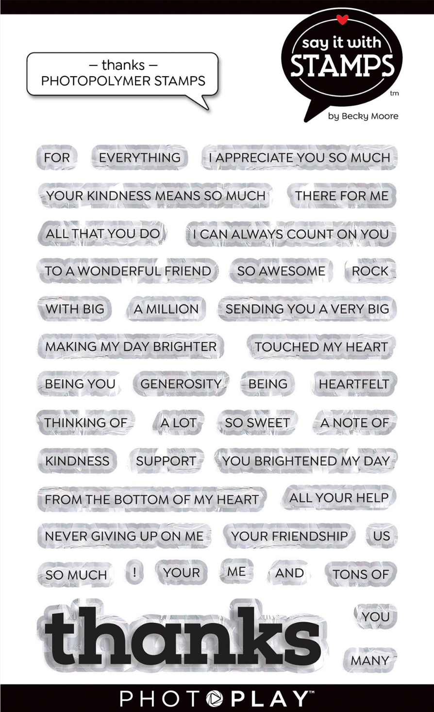 Thanks Stamps  Say It With Stamps Collection by Photo Play Paper