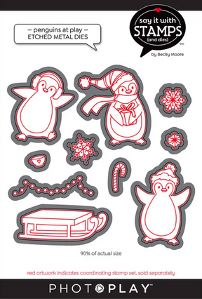Say It With Stamps Penguins At Play Dies