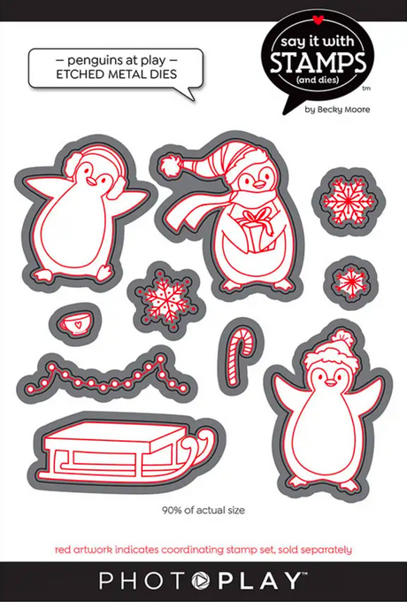 Say It With Stamps Penguins At Play Dies