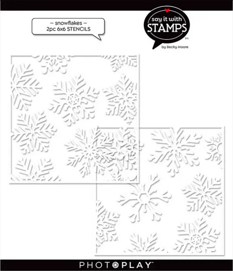 Say It With Stamps 6x6 Stencil Snowflakes
