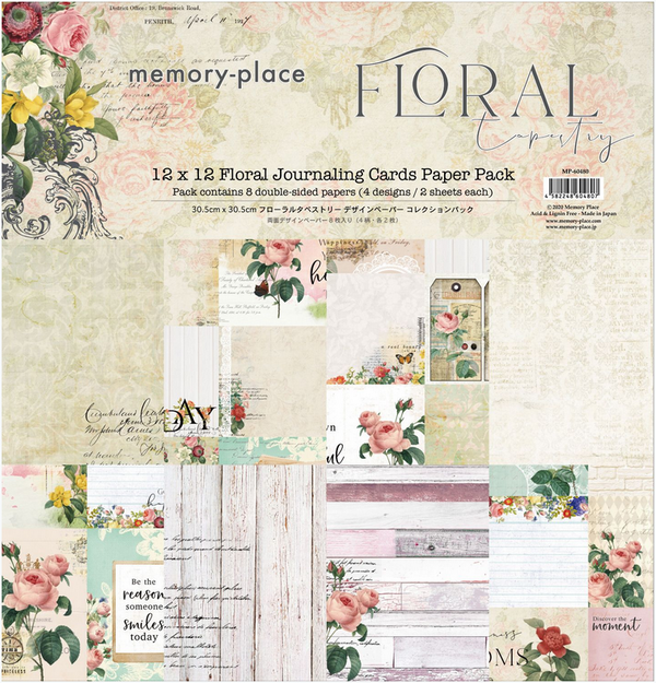 Floral Tapestry Journaling Cards 12x12 Collection Pack
