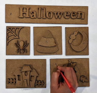 Halloween Shadow Box Kit ~ papers included
