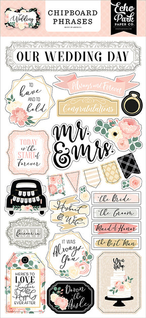 Wedding 6x13 Chipboard Phrases