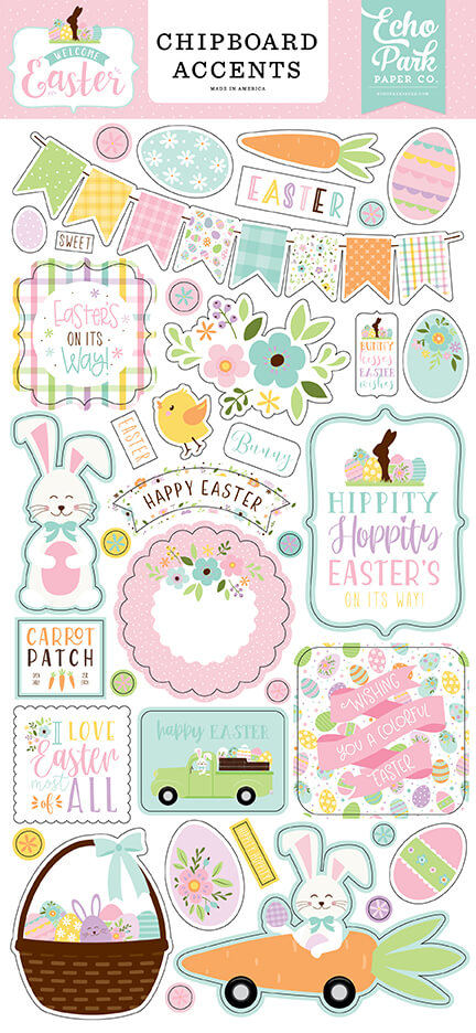 Welcome Easter 6x13 Chipboard Accents