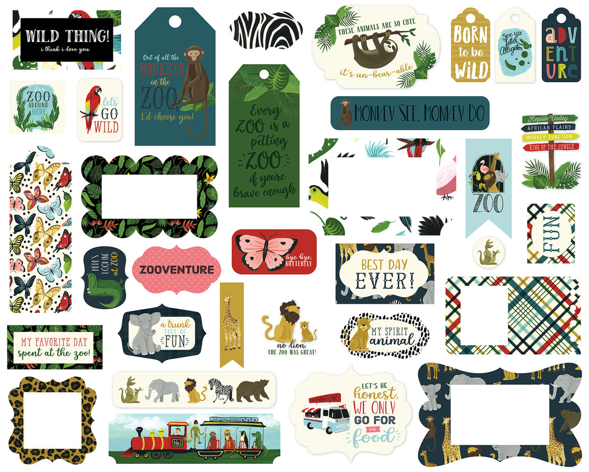 ANIMAL SAFARI FRAMES & TAGS EPHEMERA