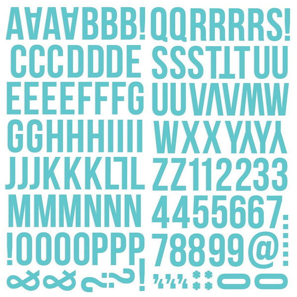Color Vibe Teal Alphabet - Foam Stickers