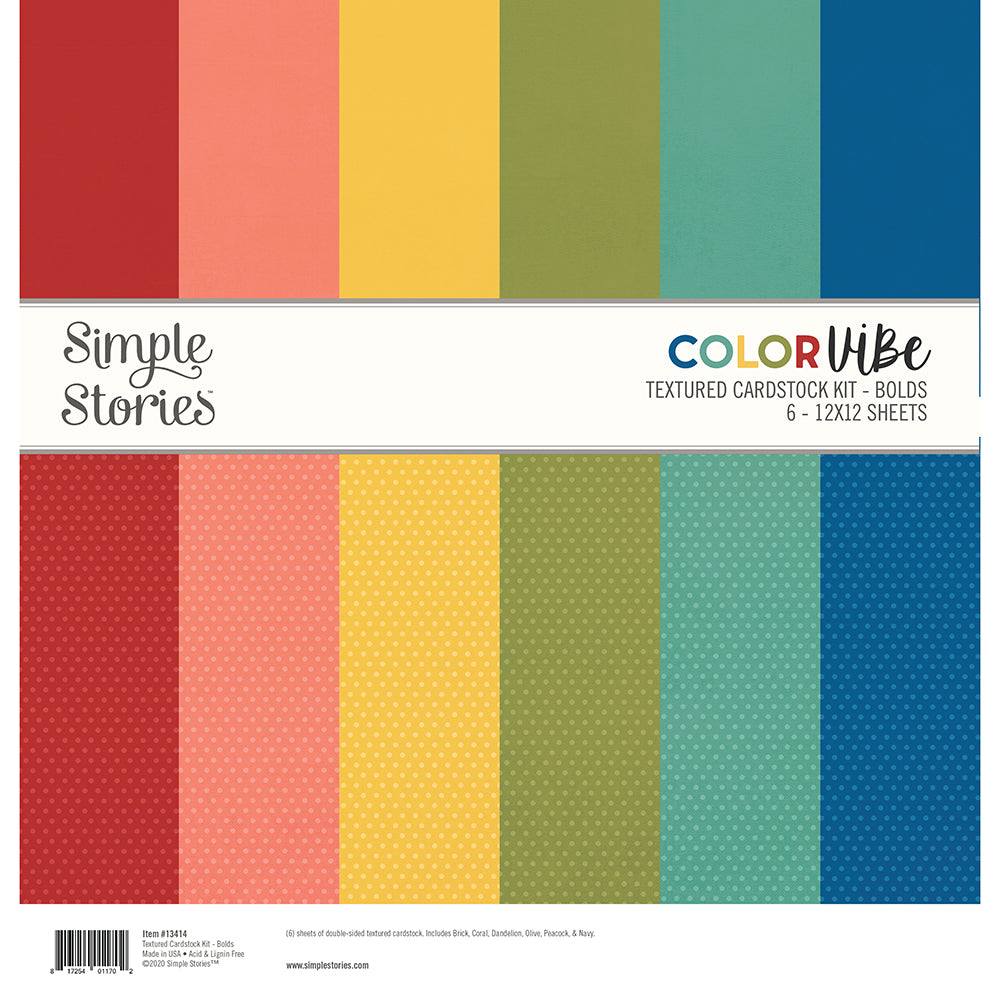 COLOR VIBE TEXTURED CARDSTOCK KIT - BOLDS