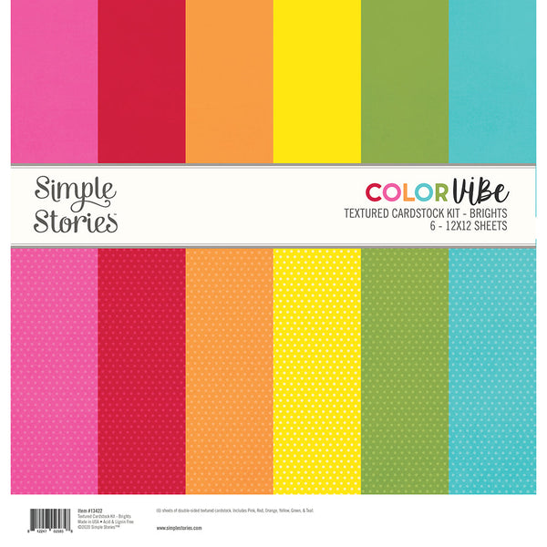 COLOR VIBE TEXTURED CARDSTOCK KIT - BRIGHTS – Button Farm Club