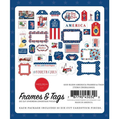 God Bless America Frames & Tags