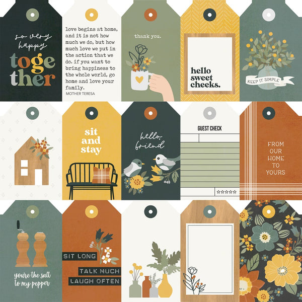 Hearth & Home Double Sided Cardstock 12x12 Paper - Tags
