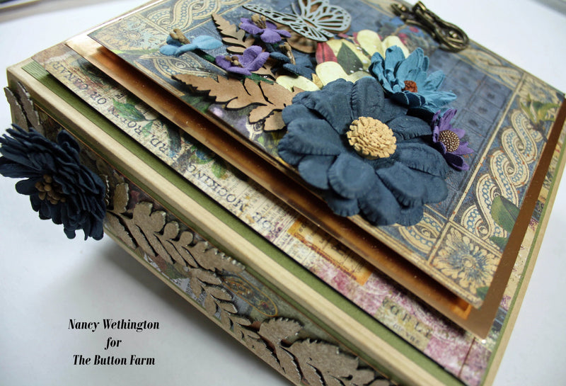 Blue Fern Eclectic Charm Mini Album By Nancy Wethington ~ Digital Tutorial
