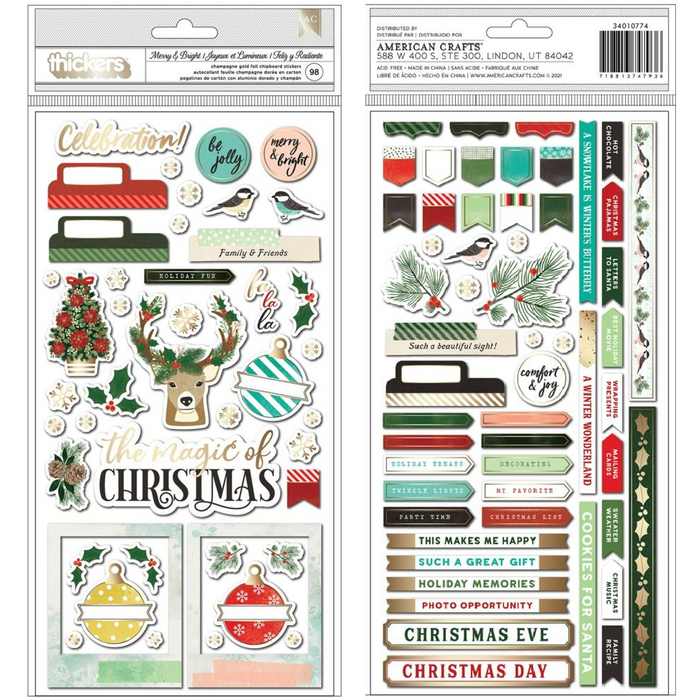 Merry & Bright Thickers Stickers