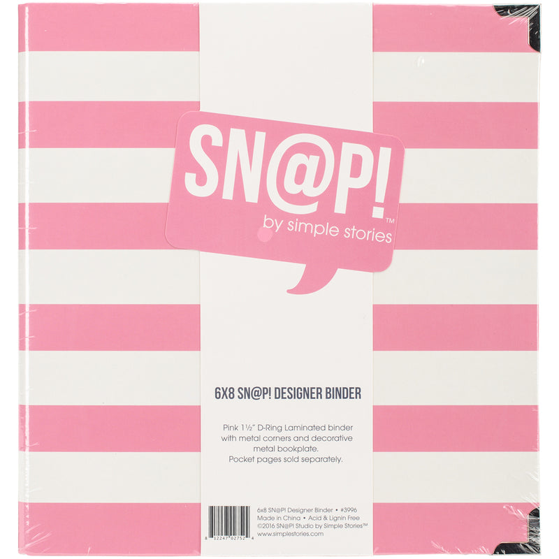 6x8 SN@P! Binder Pink Stripe by Simple Stories